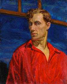 Николай Русаков. «Автопортрет в красной рубахе», 1935 год. Холст, масло. 74Х56